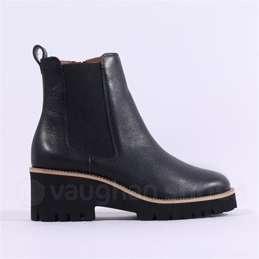 Paul Green Wedge Heel Chelsea Boot - Black Leather
